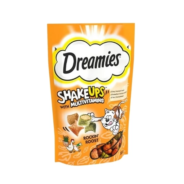 [455725] Dreamies ShakeUps Multivitamins Kümes Hayvanlı Kedi Ödül Maması (1 Adet)