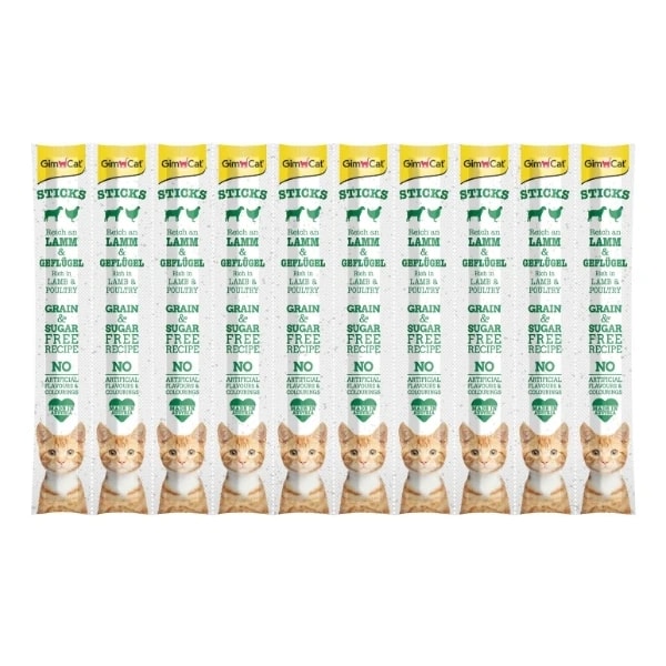 [4002064422039] Gimcat Sticks Kuzu ve Tavuk Etli Çubuk Kedi Ödül Maması (1 Adet)