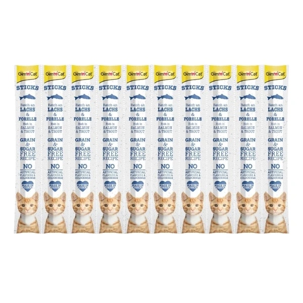 [4002064422091] Gimcat Sticks Somonlu ve Alabalıklı Çubuk Kedi Ödül Maması (1 Adet)