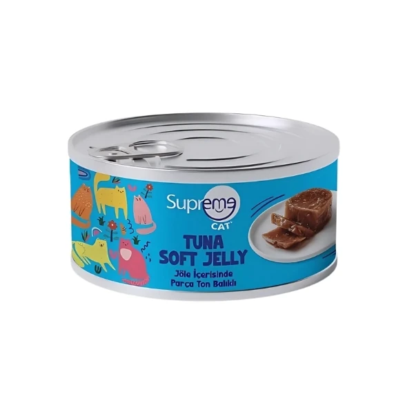 [8684207638789] Supreme Cat Jöle İçerisinde Ton Balıklı Yetişkin Konserve Kedi Maması (1 Adet)