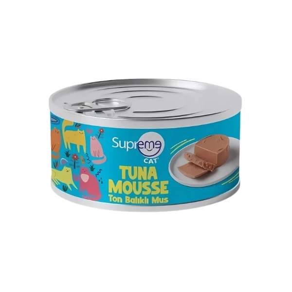 [8684207638727] Supreme Cat Püre Ton Balıklı Yetişkin Konserve Kedi Maması (85 Gr, Tekli)
