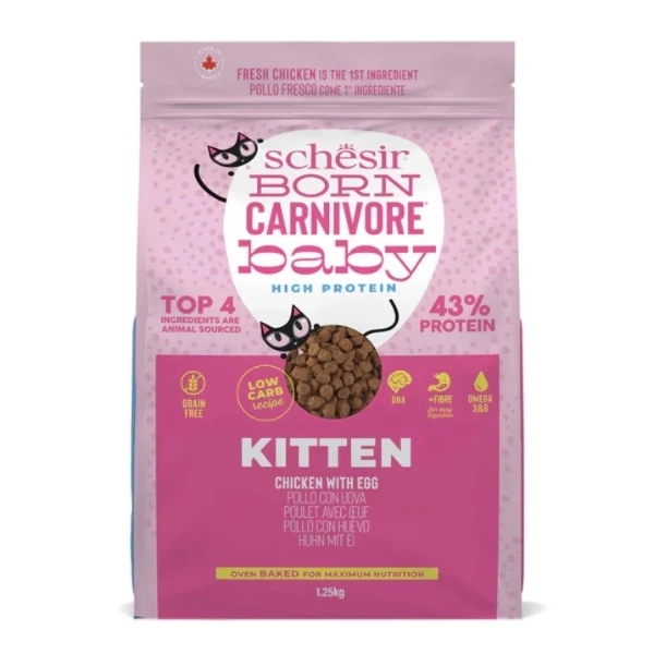 Schesir Born Carnivore Baby Tavuklu ve Yumurtalı Yavru Kedi Maması
