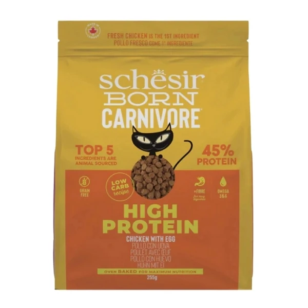 [230-23382106] Schesir Born Carnivore Tavuk ve Yumurtalı Yetişkin Kedi Maması (1.25 Kg)
