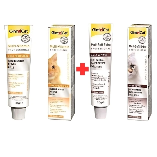 [8690286595257] Gimcat Malt Soft Extra 20 Gr + Multivitamin 20 Gr Kedi Malt Macunu
