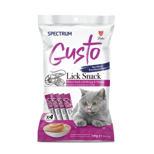 [SPG-006] Spectrum Gusto Karidesli ve Somonlu Kısırlaştırılmış Sıvı Kedi Ödül Maması (1 Adet)