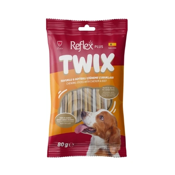 [RFT-065] Reflex Plus Twix Tavuklu ve Biftekli Çiğneme Çubukları Köpek Ödül Maması (1 Adet)