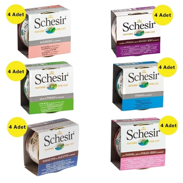 [8681620924383] Schesir Karışık Lezzetler Konserve Kedi Maması