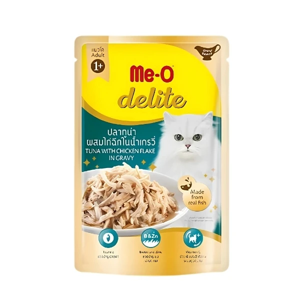 [8850477026285] Meo Delite Ton Balıklı ve Tavuklu Pouch Yetişkin Konserve Kedi Maması (1 Adet)