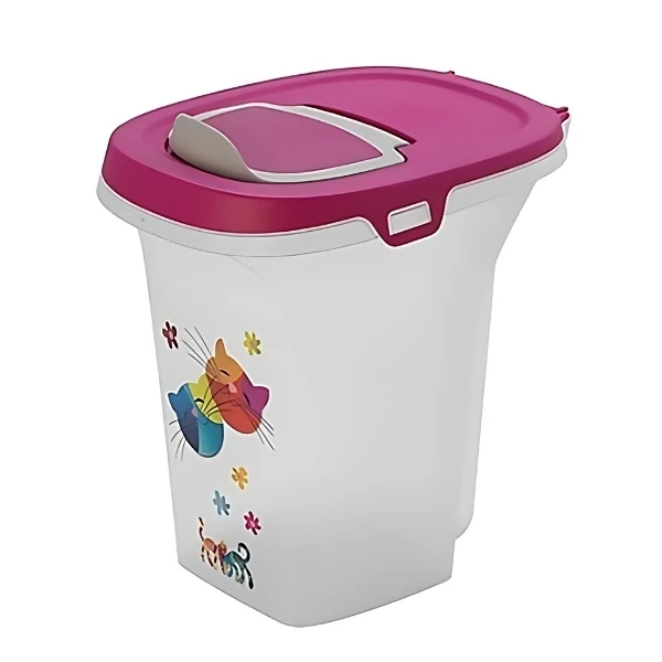 [242-AF50-328] Moderna Trendy Friends Kedi ve Köpek Plastik Mama Saklama Kabı