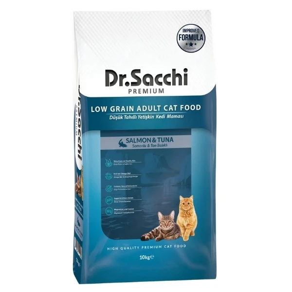 [8690286594670] Dr.Sacchi Premium Somonlu ve Ton Balıklı Düşük Tahıllı Yetişkin Kedi Maması