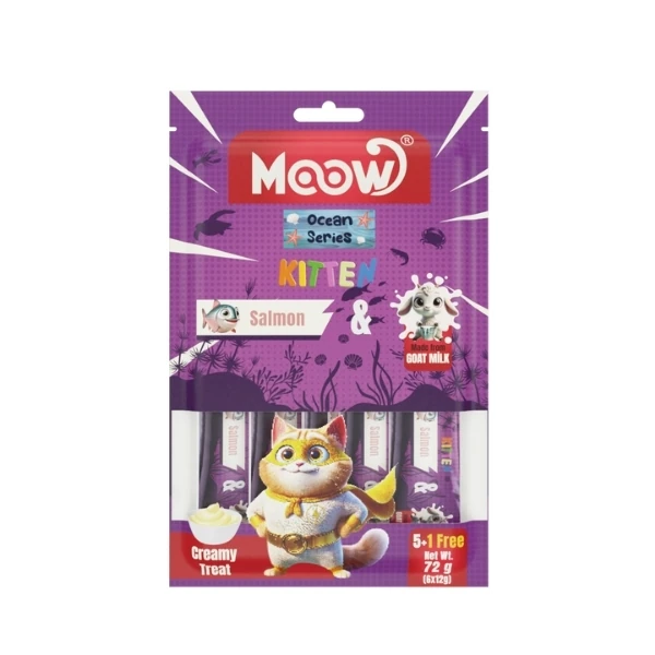 [8684862800088] Moow Somonlu ve Keçi Sütlü Yavru Sıvı Kedi Ödül Maması (1 Adet)