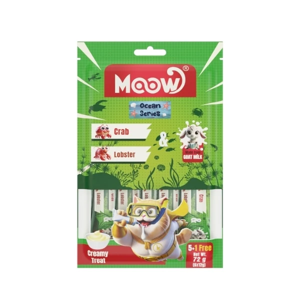 Moow Yengeçli Istakozlu ve Keçi Sütlü Yetişkin Sıvı Kedi Ödül Maması