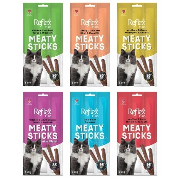 [8682945757656] Reflex Plus Meaty Karışık 6 Lezzetli Sticks Kedi Ödül Maması