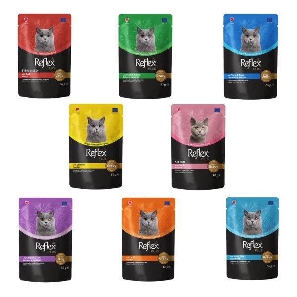 [8682521758145] Reflex Plus Karışık 8 Lezzet Pouch Konserve Kedi Maması