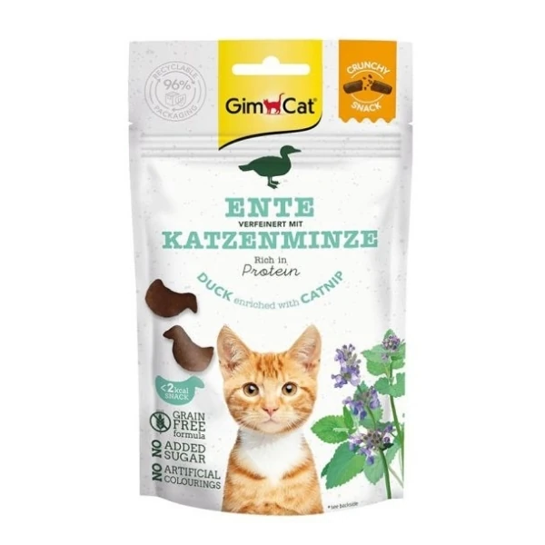 [4002064422176] Gimcat Crunchy Snacks Ördekli ve Kedi Naneli Tahılsız Kedi Ödül Maması (1 Adet)
