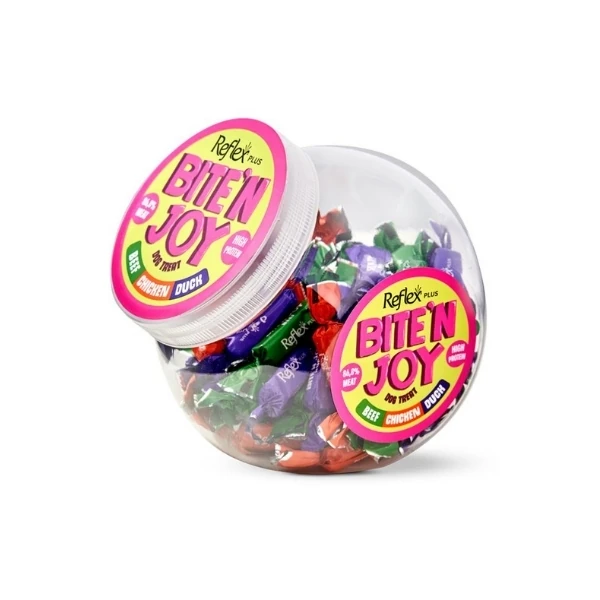 [RFT-079] Reflex Plus Biten Joy Dana Etli Tavuklu ve Ördekli Köpek Ödül Maması (1 Adet)