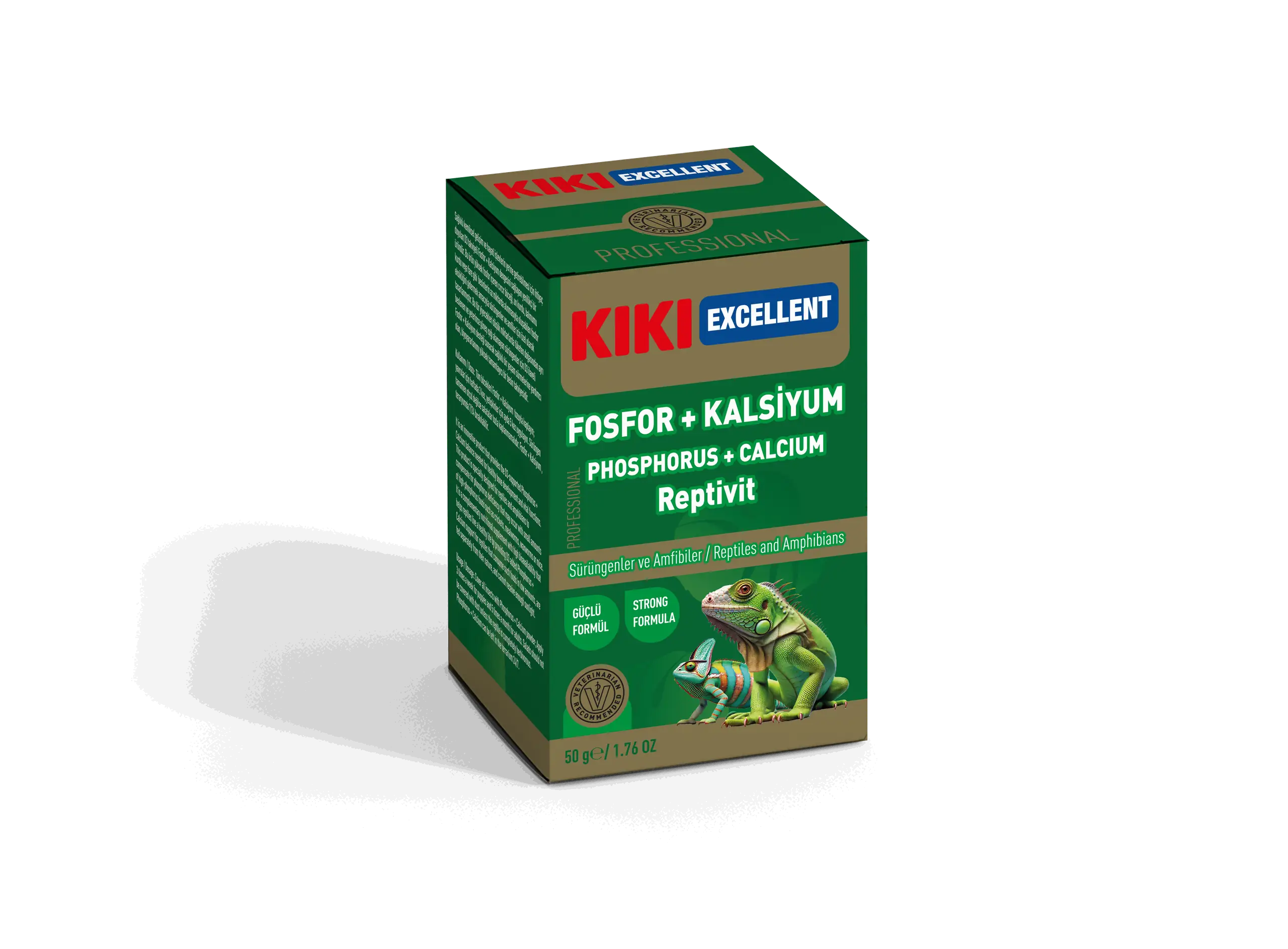 [KSTV104] Kiki Excellent Fosfor Kalsiyum Reptivit Sürüngenler ve Amfibiler için Toz Mineral (50 Gr)