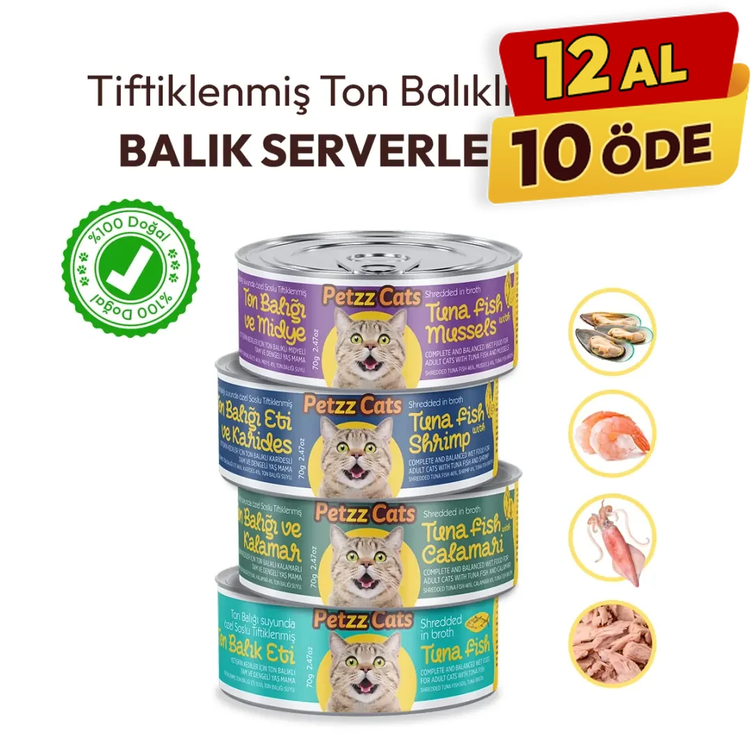 PetzzCats Ton Balıklı Karışık Konserve Kedi Maması