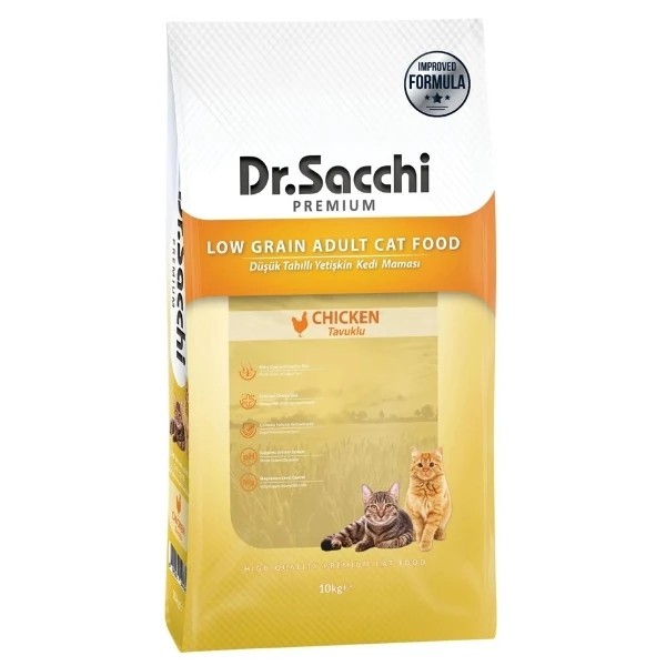 [8690286594649] Dr.Sacchi Premium Tavuklu Düşük Tahıllı Yetişkin Kedi Maması