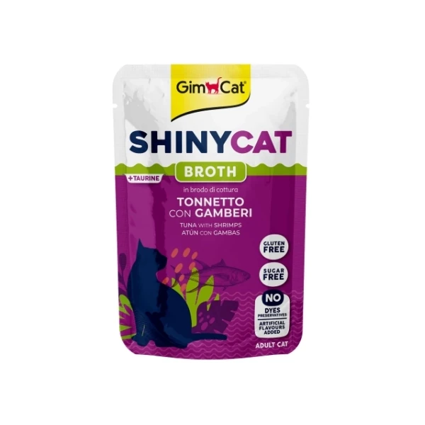 [4002064416892] GimCat Shinycat Sos İçinde Ton Balıklı ve Karidesli Pouch Yetişkin Konserve Kedi Maması (1 Adet)