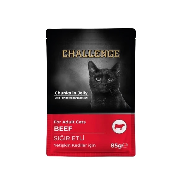 [8690286595530] Challenge Sığır Etli Pouch Yetişkin Konserve Kedi Maması (1 Adet)