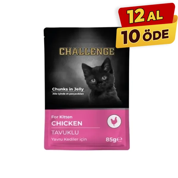 [8690286595516] Challenge Tavuklu Pouch Yavru Konserve Kedi Maması (1 Adet)
