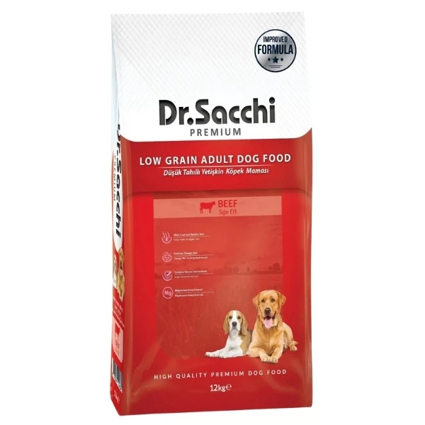 [8690286594694] Dr.Sacchi Premium Sığır Etli Düşük Tahıllı Yetişkin Köpek Maması