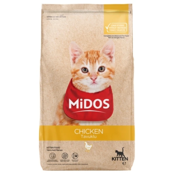 [132101014] Midos Tavuklu Yavru Kedi Maması (2 Kg)