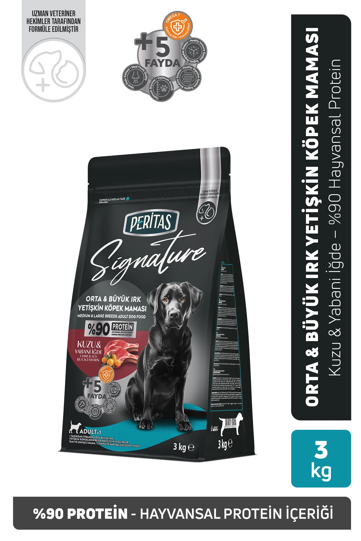 [13202076] Signature Kuzulu Orta ve Büyük Irk Yetişkin Köpek Maması (3 Kg)