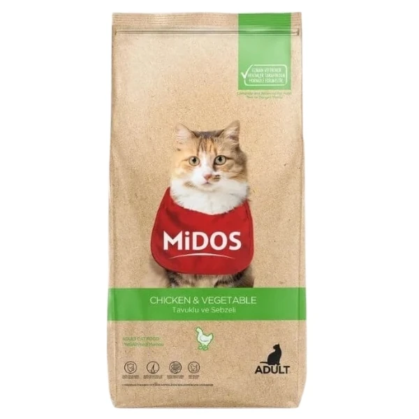 [132101022] Midos Tavuk ve Sebzeli Yetişkin Kedi Maması (2 Kg)