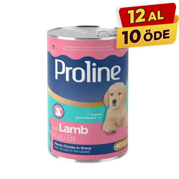 [PRK-205] Proline Sos İçinde Et Parçacıklı Kuzu Etli Yavru Konserve Köpek Maması (1 Adet)