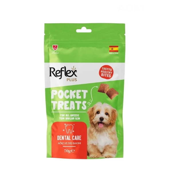 [RFT-080] Reflex Plus Pocket Treats Ağız ve Diş Sağlığı için Köpek Ödül Maması (1 Adet)