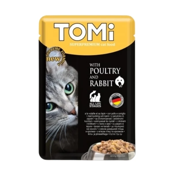 [650-1004966A] Tomi Kümes Hayvanlı ve Tavşan Etli Pouch Yetişkin Konserve Kedi Maması