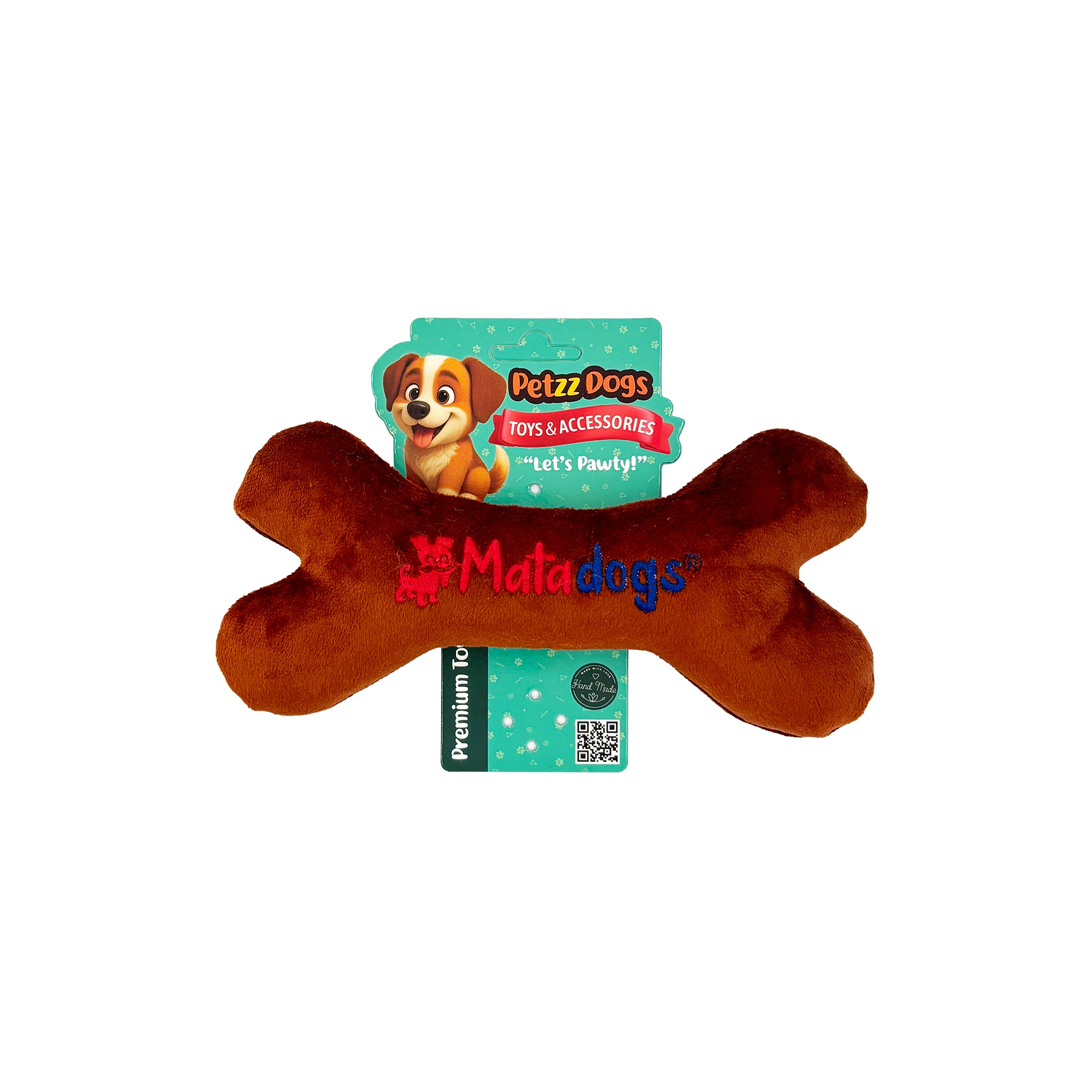 [PTZ-D-002-KA] PetzzDogs Bone Sesli Dayanıklı Peluş Köpek Çiğneme Oyuncağı 19x9 Cm (Kahverengi)