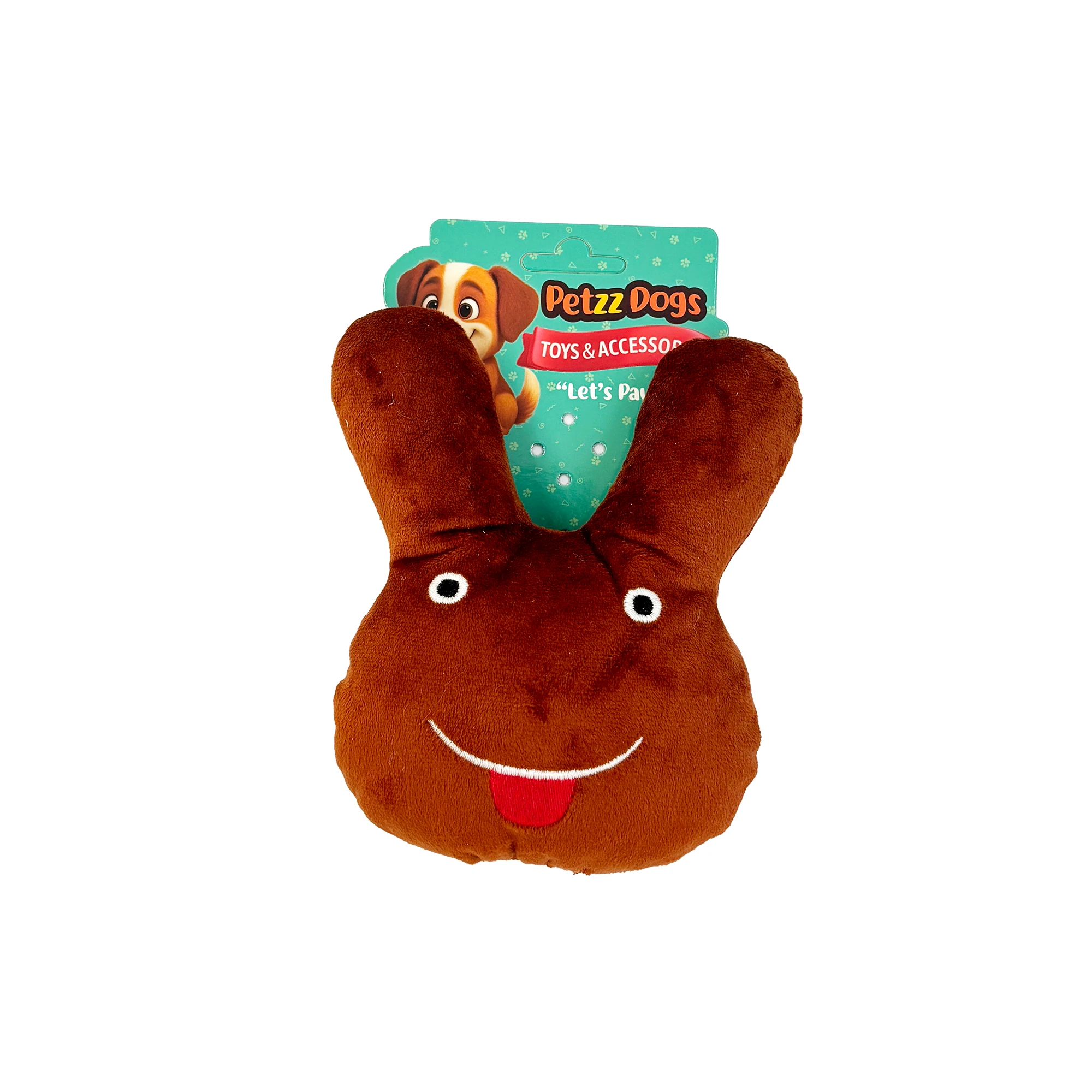 [PTZ-D-001-KA] PetzzDogs Sparky Sesli Dayanıklı Peluş Köpek Çiğneme Oyuncağı 16x14 Cm (Kahverengi)