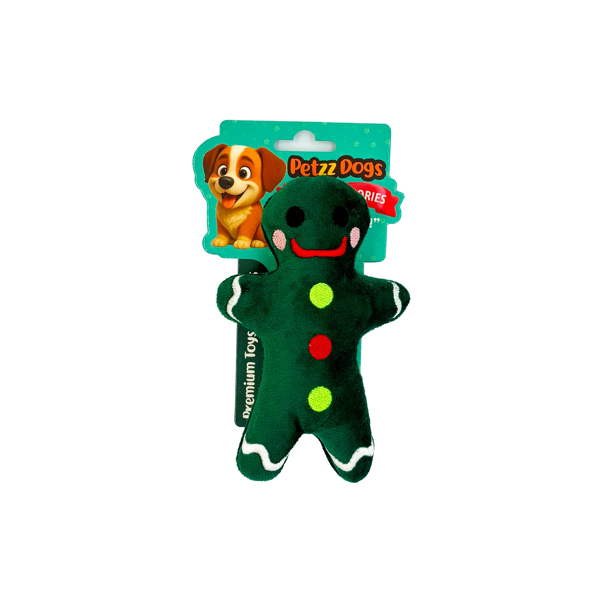 [PTZ-D-005-Y] PetzzDogs Many Sesli Dayanıklı Peluş Köpek Çiğneme Oyuncağı 15x9 Cm (Yeşil)