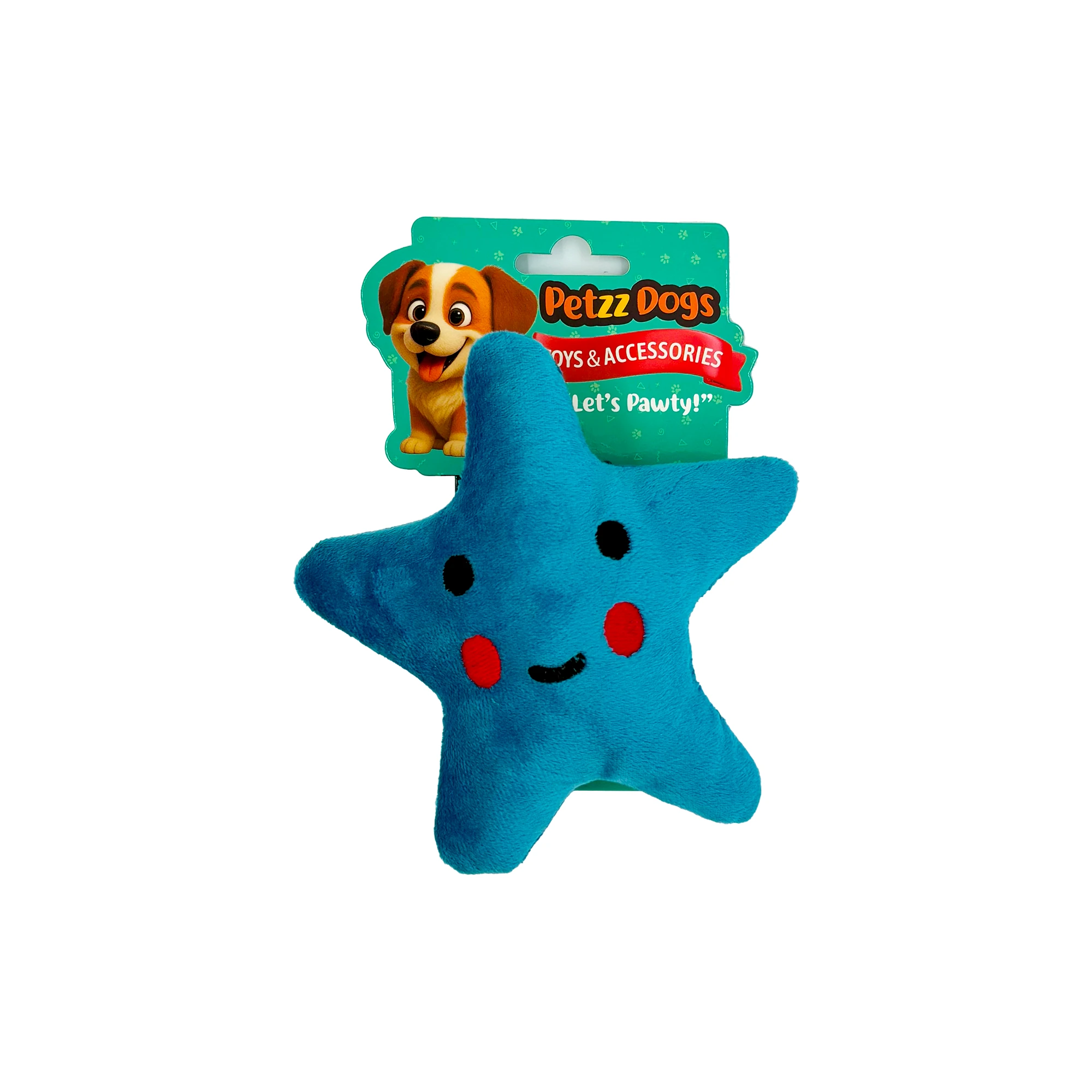 [PTZ-D-004-M] PetzzDogs Star One Sesli Dayanıklı Peluş Köpek Çiğneme Oyuncağı 14x13 Cm (Mavi)