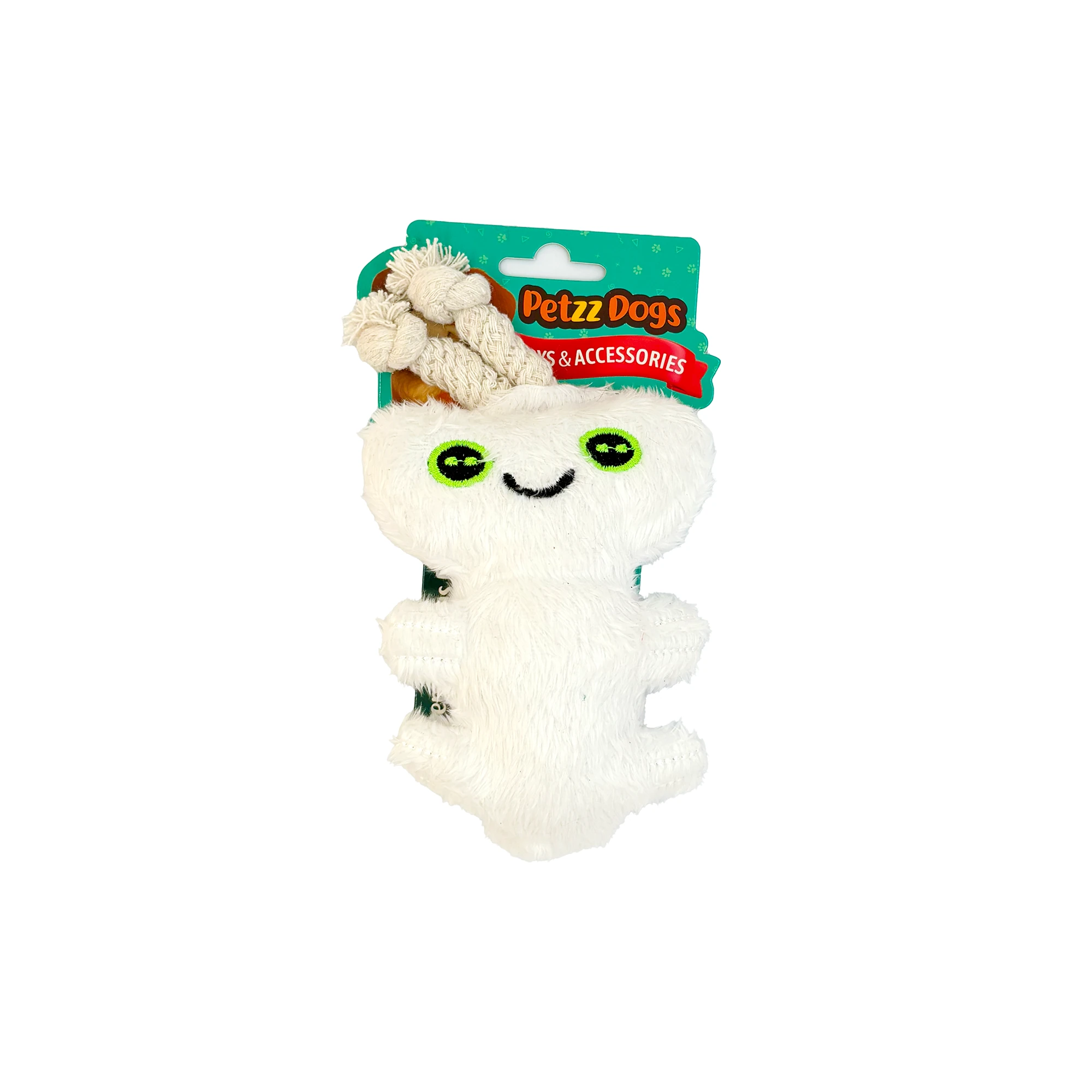 [PTZ-D-017] PetzzDogs Axelot Sesli Dayanıklı Peluş Köpek Çiğneme Oyuncağı 15x9 Cm (Beyaz)