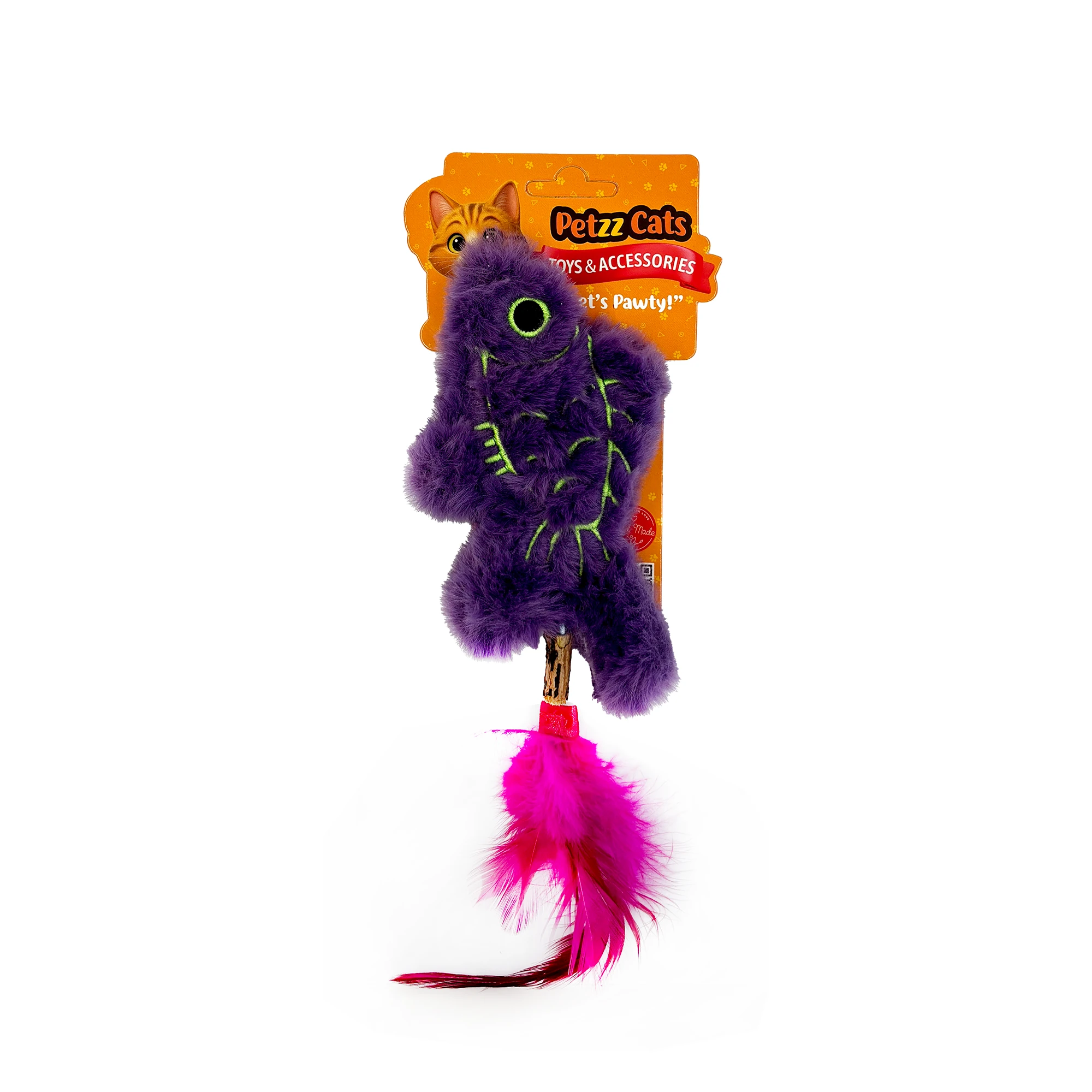 [PTZ-C-050-MO] PetzzCats Fish Matatabi ve Çıngırak Sesli Peluş Kedi Oyuncağı 20x8 Cm (Mor)