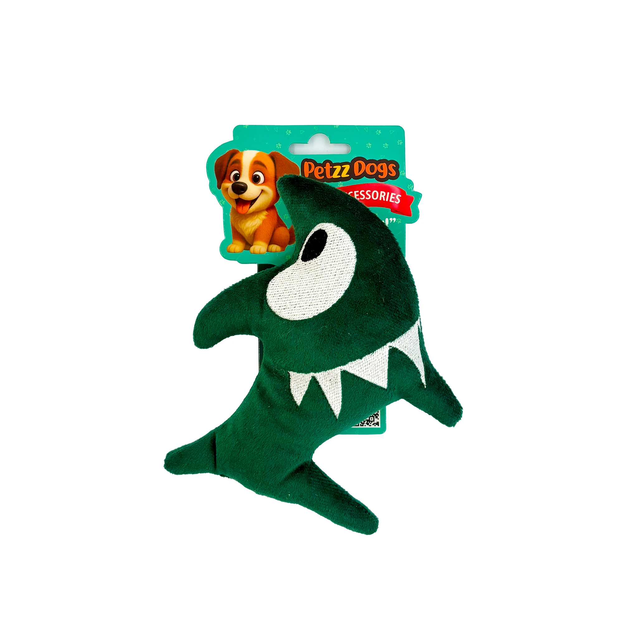 [PTZ-D-029-Y] PetzzDogs Shark Sesli Dayanıklı Peluş Köpek Çiğneme Oyuncağı 16x14 Cm (Yeşil)