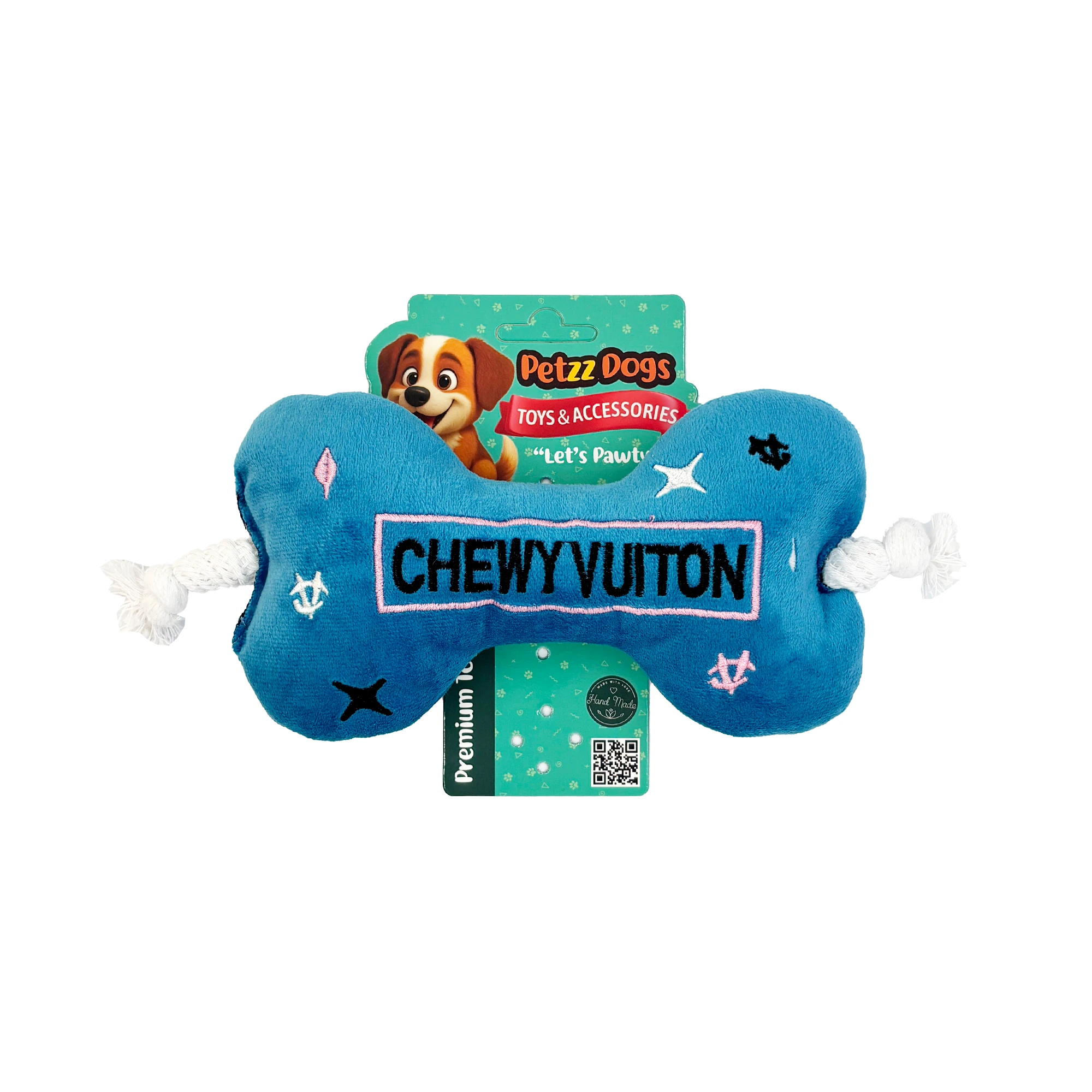 [PTZ-D-019] PetzzDogs Chew Bone Sesli Dayanıklı Peluş Köpek Çiğneme Oyuncağı 25x10 Cm (Mavi)