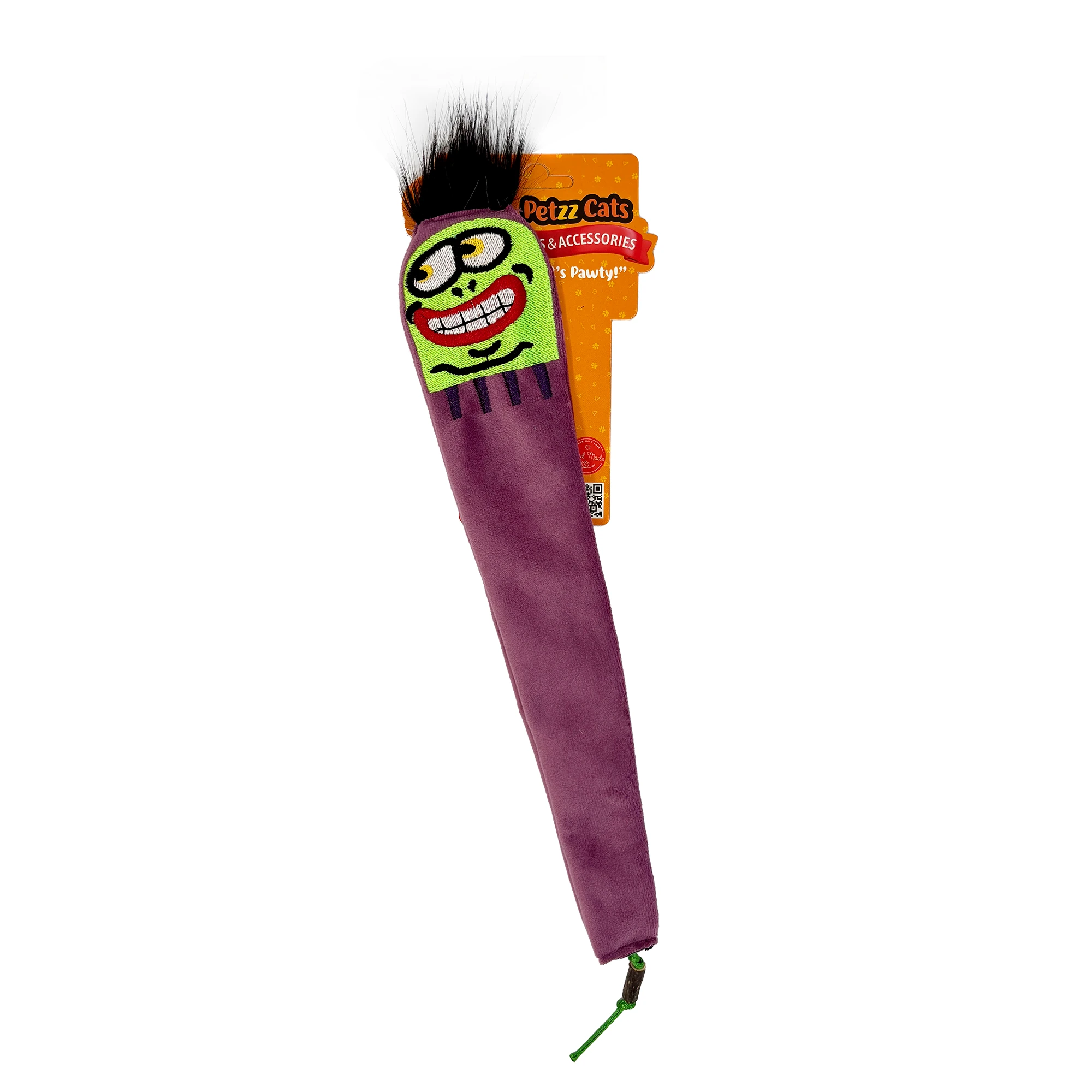 [PTZ-C-017-P] PetzzCats Crazy Matatabili ve Çıngırak Sesli Peluş Kedi Oyuncağı 36x6 Cm (Pembe)