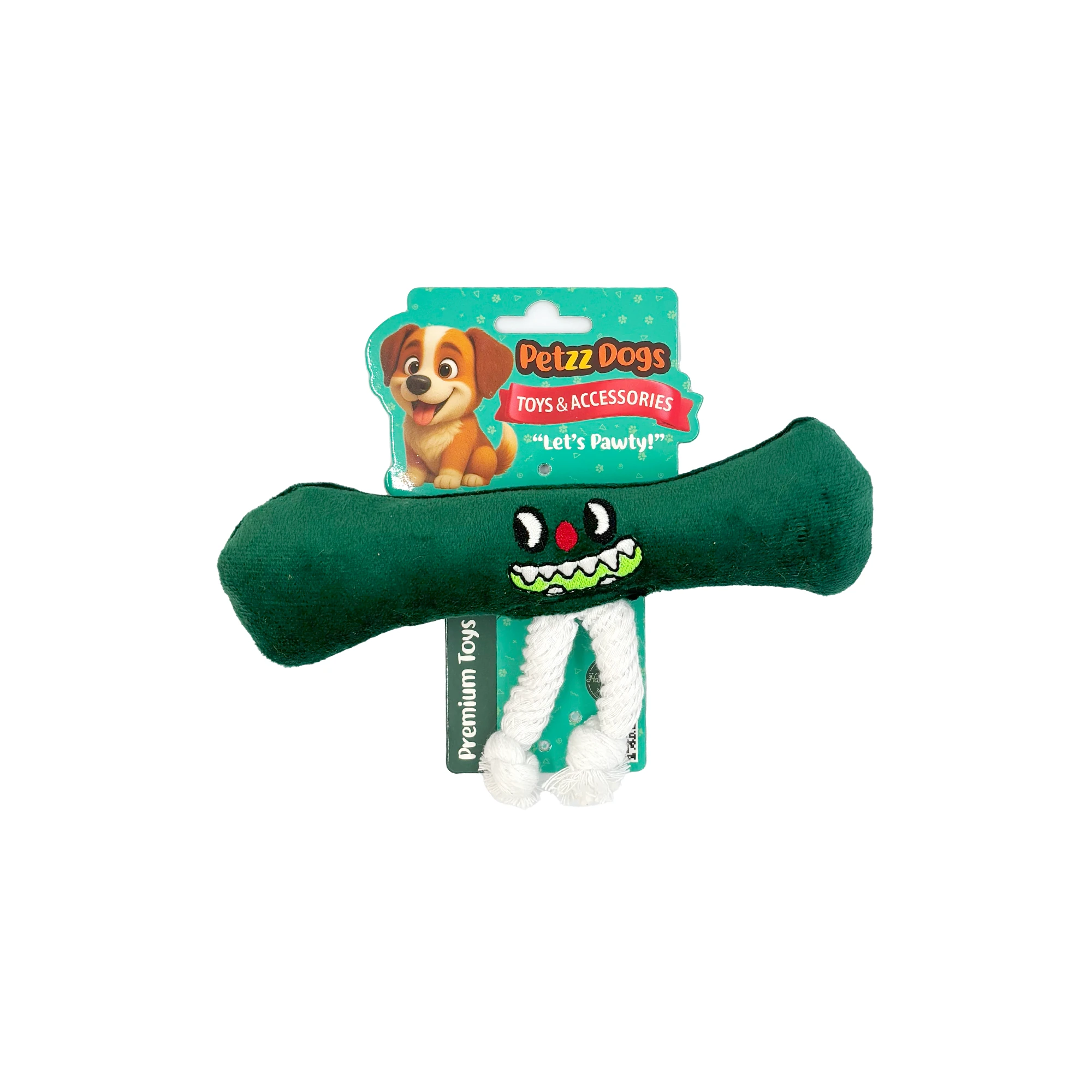 [PTZ-D-020-Y] PetzzDogs Fury Sesli Dayanıklı Peluş Köpek Çiğneme Oyuncağı 11x7,5 Cm (Yeşil)