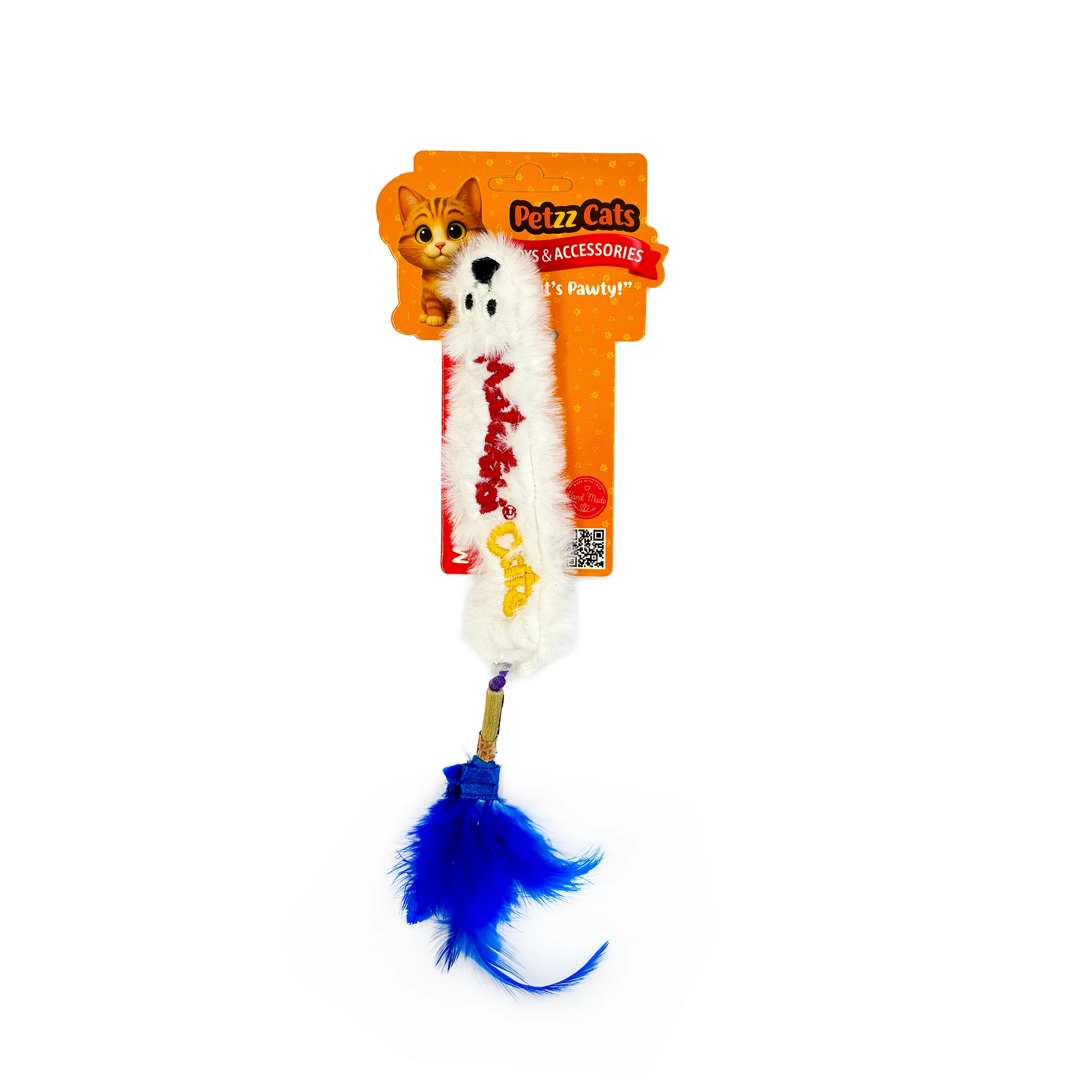 [PTZ-C-049] PetzzCats Worm Matatabi ve Çıngırak Sesli Peluş Kedi Oyuncağı 28x4 Cm (Beyaz)