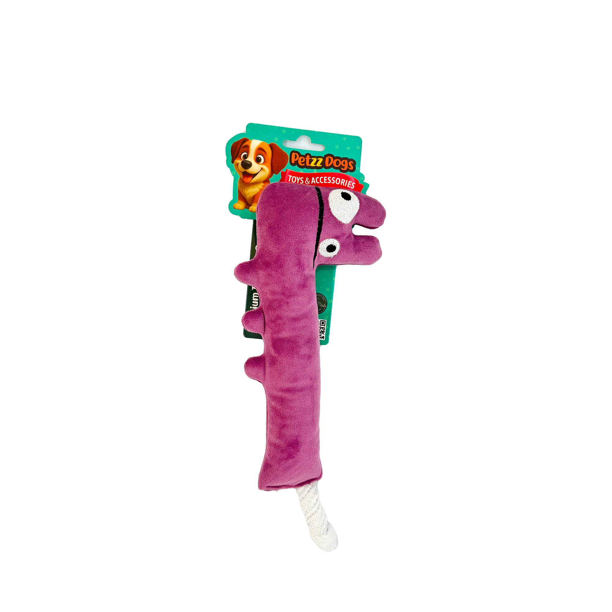 [PTZ-D-028-P] PetzzDogs Donk Sesli Dayanıklı Peluş Köpek Çiğneme Oyuncağı 34x11 Cm (Pembe)