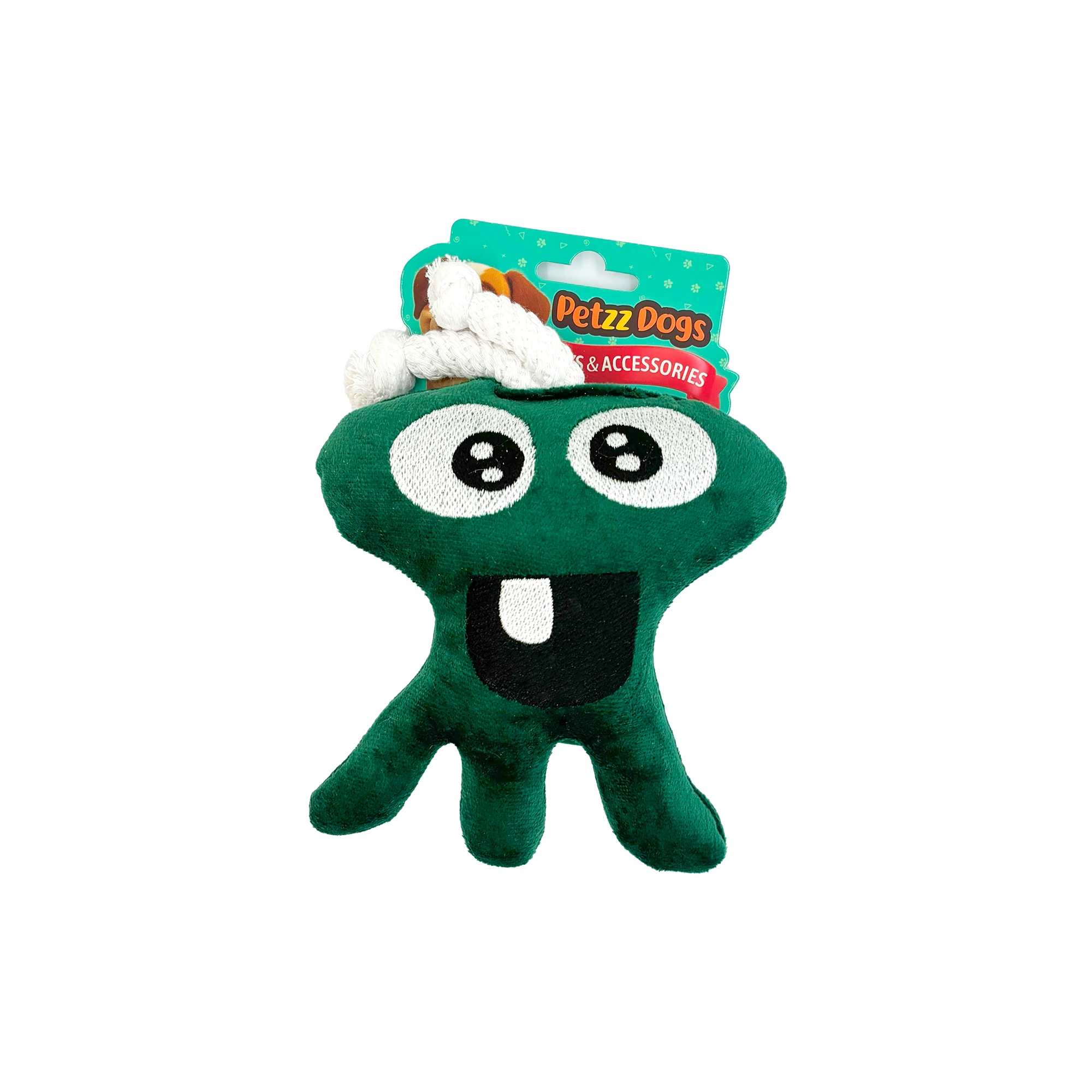 [PTZ-D-025-Y] PetzzDogs Çatlak Sesli Dayanıklı Peluş Köpek Çiğneme Oyuncağı 13x19 Cm (Yeşil)