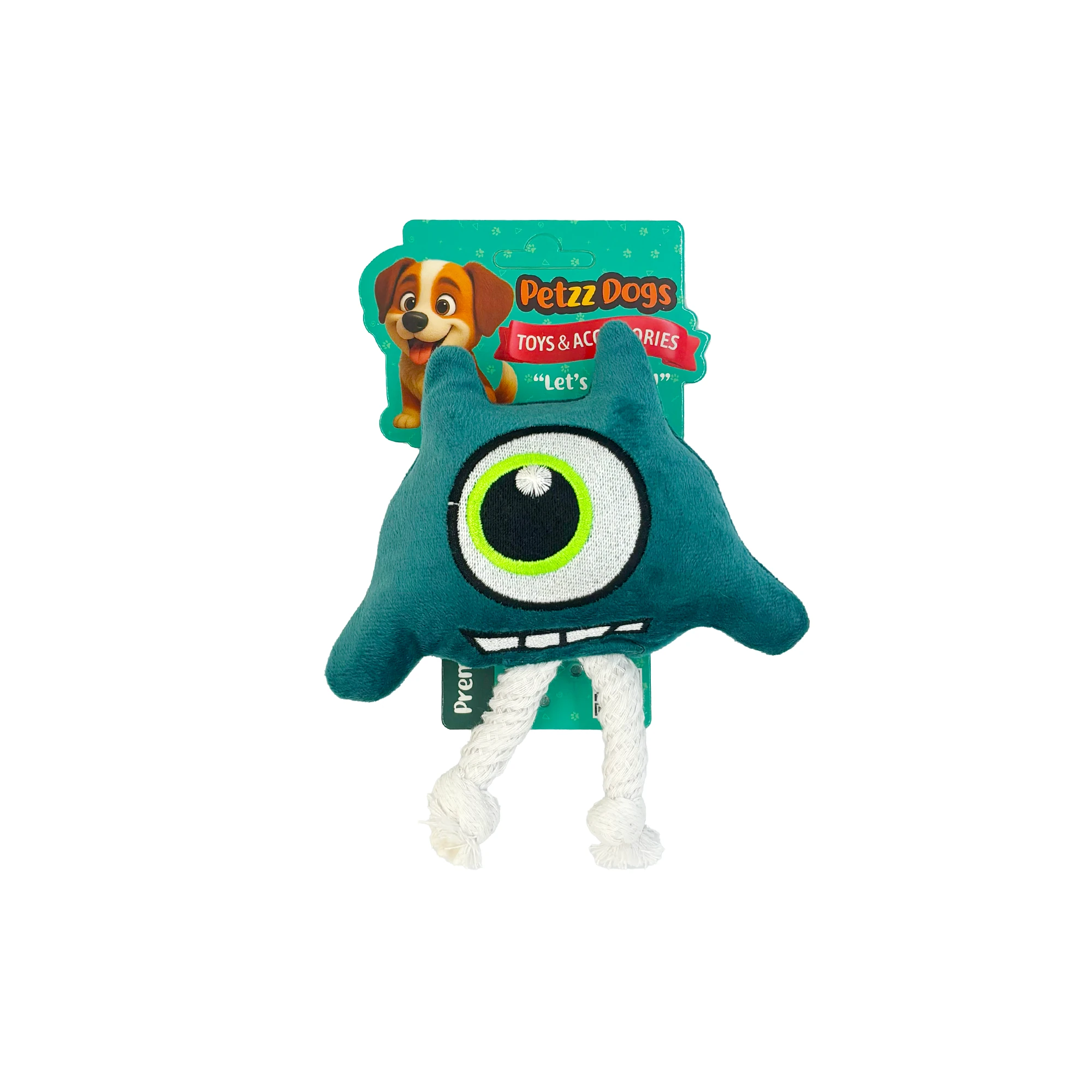 [PTZ-D-011] PetzzDogs One Eye Sesli Dayanıklı Peluş Köpek Çiğneme Oyuncağı 19x14 Cm (Mavi)