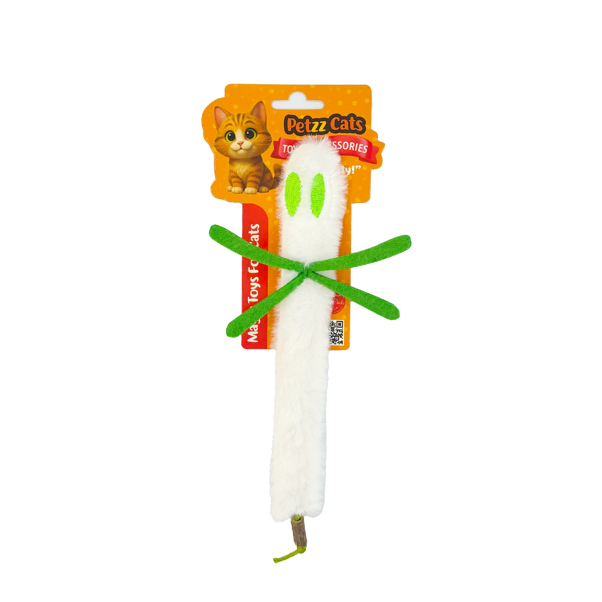 [PTZ-C-052-B] PetzzCats Sinek Matatabi ve Çıngırak Sesli Peluş Kedi Oyuncağı 24x15 Cm (Beyaz)