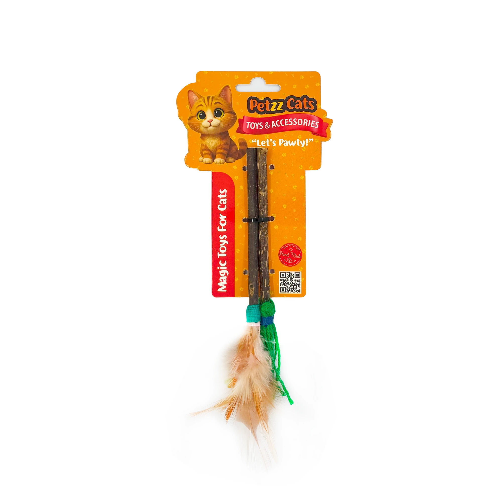[PTZ-C-058] PetzzCats Çubuk&Süpürge Matatabi ve Çıngırak Sesli Peluş Kedi Oyuncağı 17x0,7-0,9 Cm