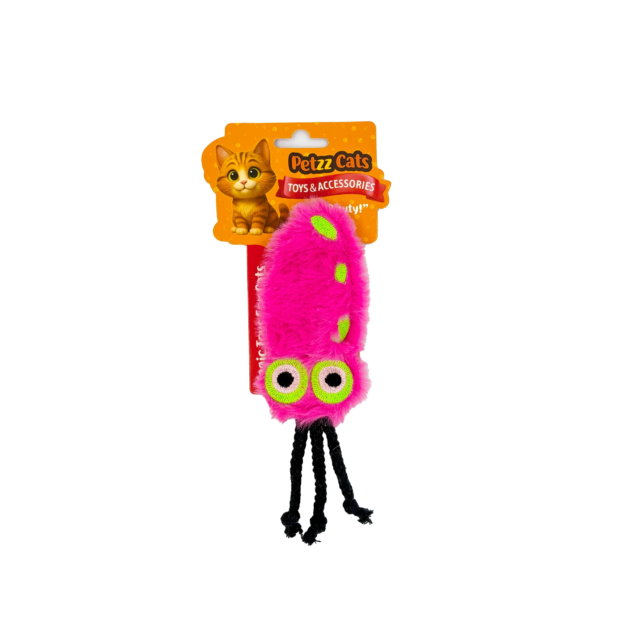 [PTZ-C-048-P] PetzzCats Kalamar Matatabi ve Çıngırak Sesli Peluş Kedi Oyuncağı 22x7 Cm (Pembe)